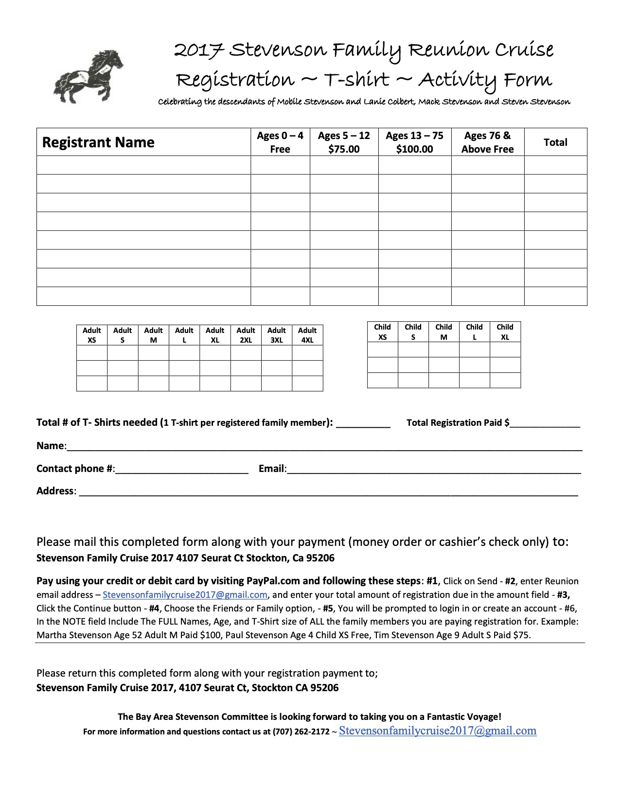  2017 Reunion Registration Page 2